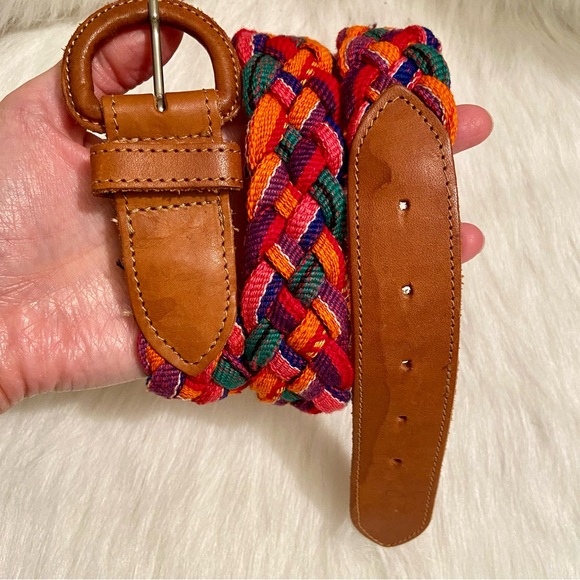 Vintage Accessories - ✨Vintage Guatemalan Woven Fabric and Genuine Leather Belt